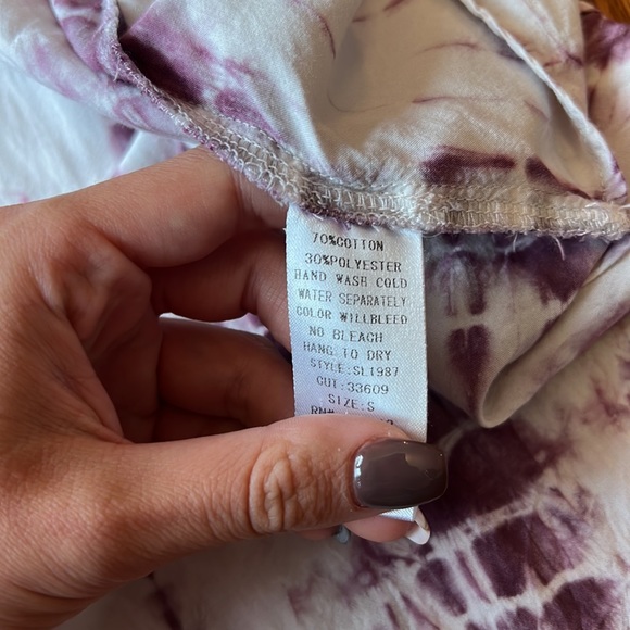 She + Sky Purple Tie Dye High Low Blouse - Picture 5 of 6